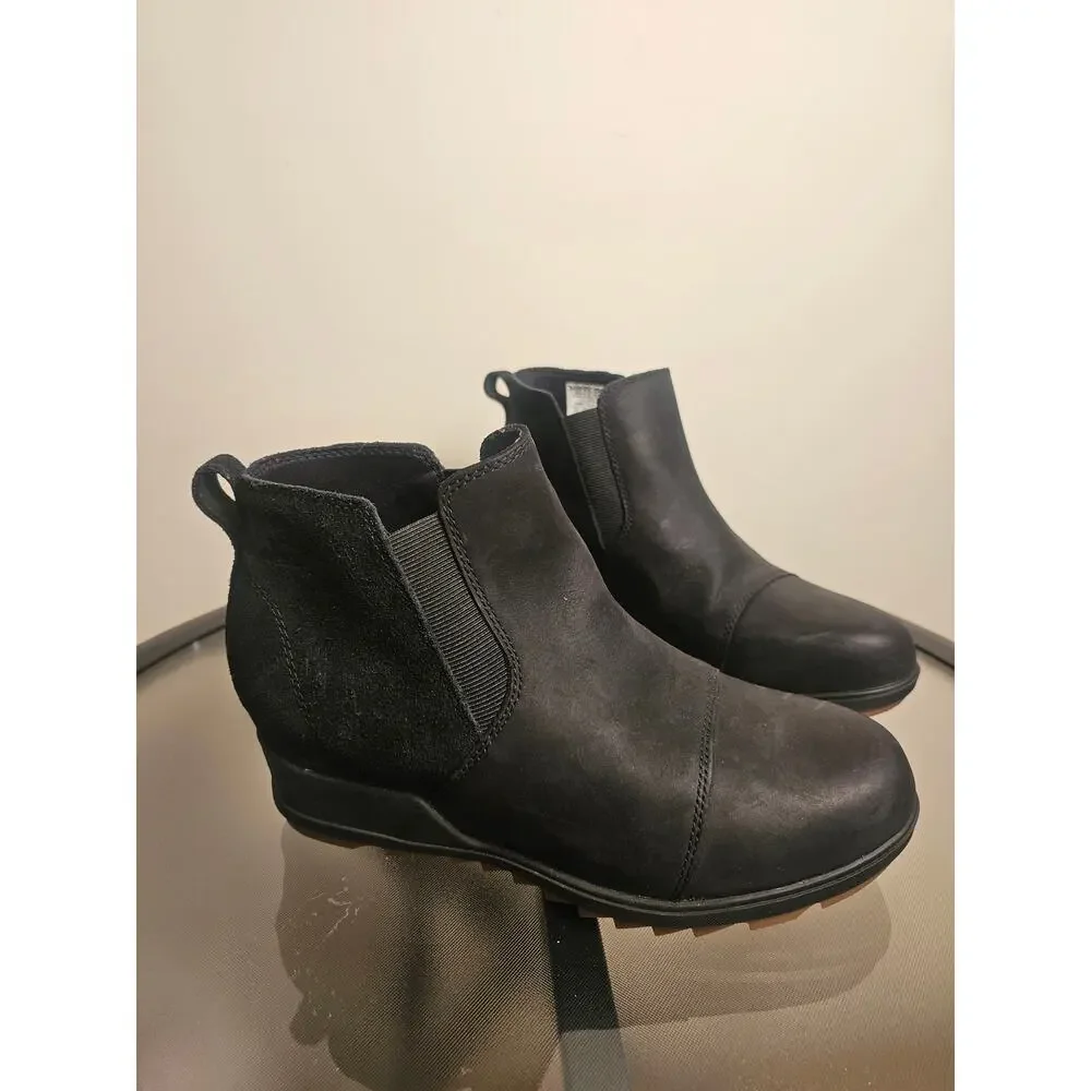 Sorel Evie II Waterproof Wedge Ankle Boots With Lugged Sole